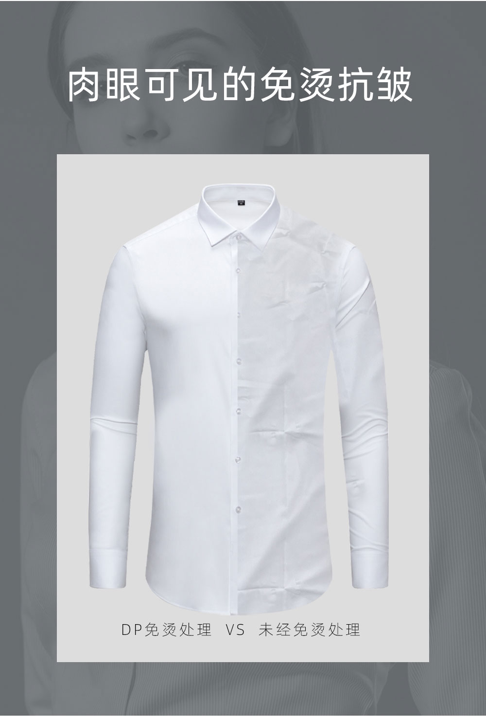200支全棉DP成衣免烫衬衫