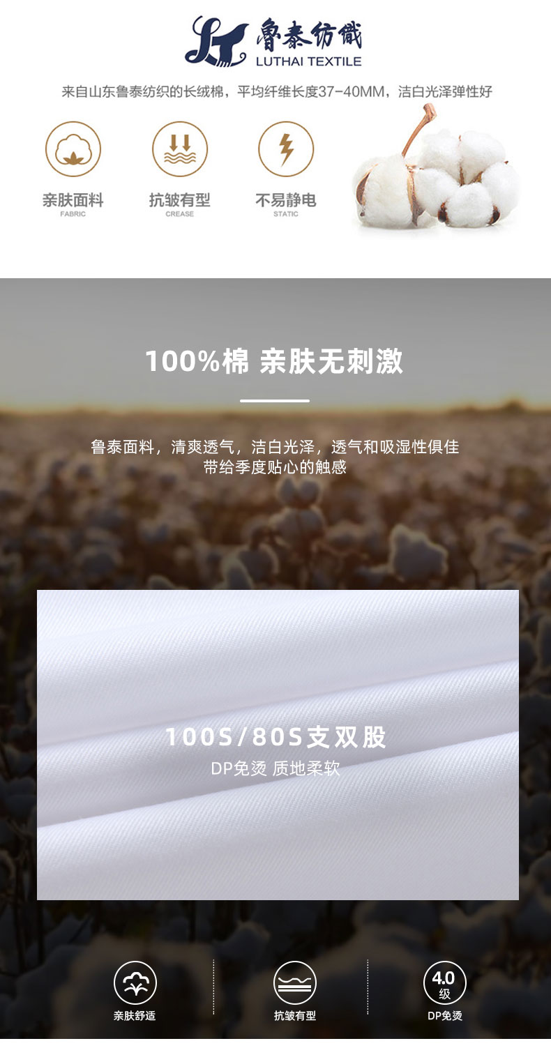 80/100支全棉DP免烫衬衫