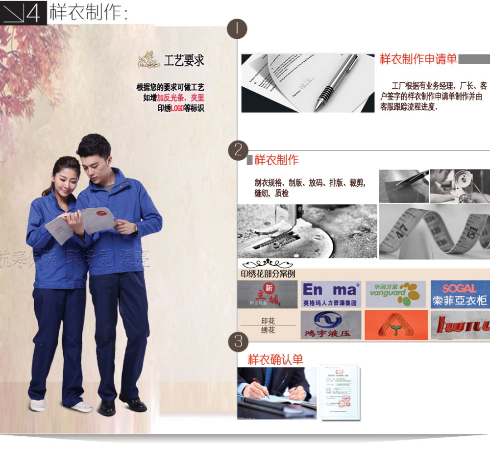 深兰色夏季工作服AD070