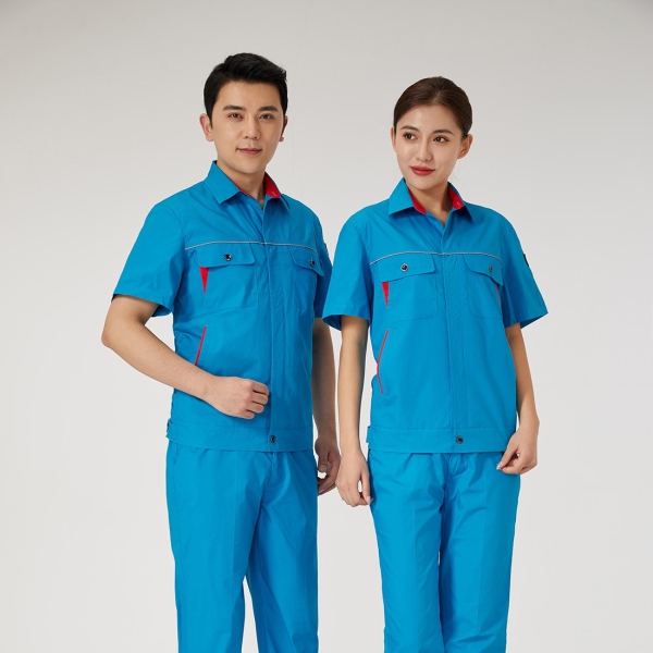 彩蓝拼大红工作服AD2202-2