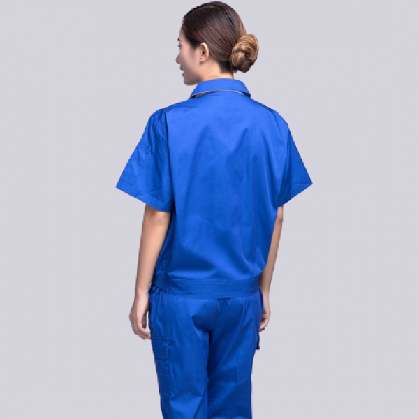 艳蓝色夏季工作服AD12-4