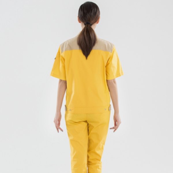 黄拼驼色夏季工作服AD14-4