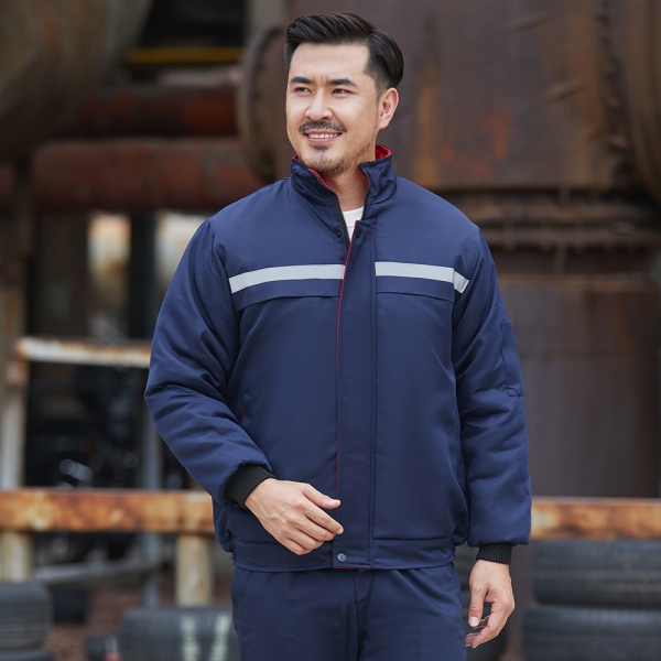 MF007-1藏蓝色夹克单反棉服