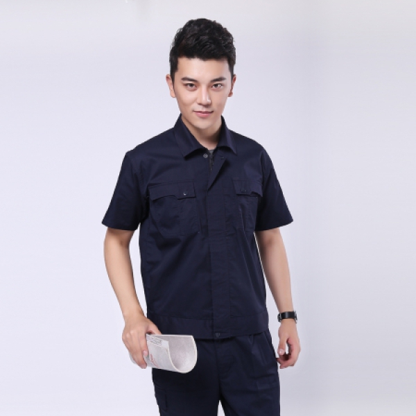 深兰色夏季工作服AD070