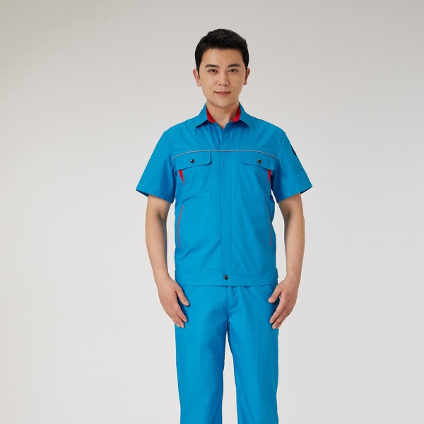 彩蓝拼大红工作服AD2202-2