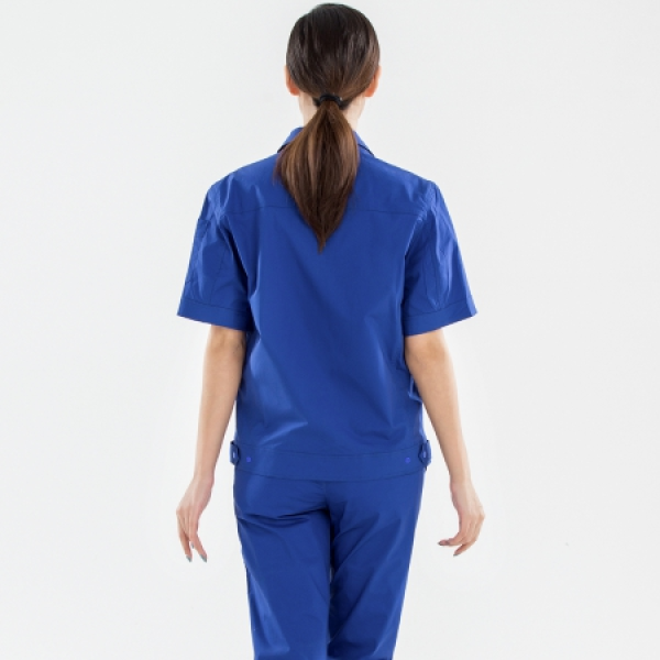 艳蓝色夏季工作服AD16-4