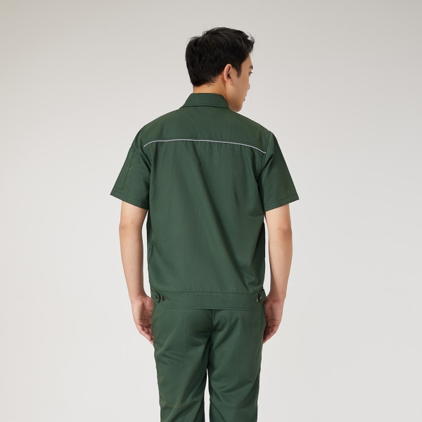 墨绿拼金黄色工作服AD2202-3