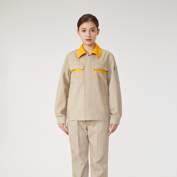 卡其拼金黄色工作服AC2201-2