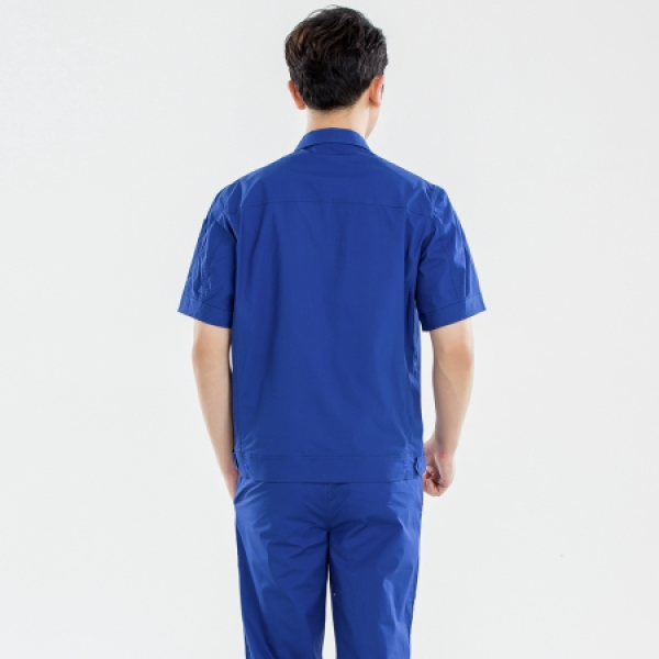 艳蓝色夏季工作服AD16-4