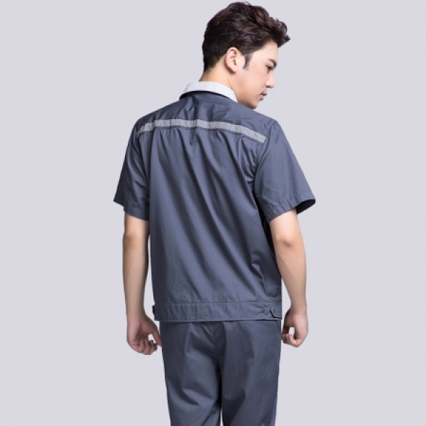 中灰拼银白夏季工作服AD09-4