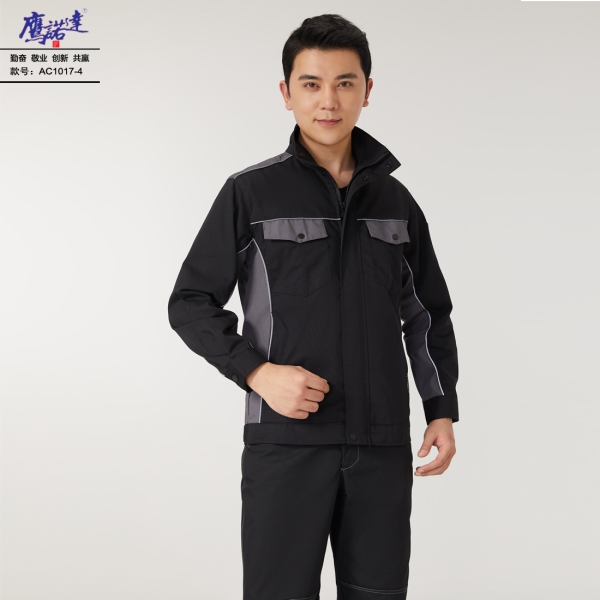 黑拼灰色工作服AC1017-4