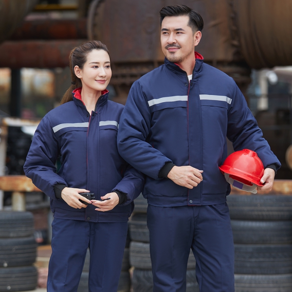 MF007-1藏蓝色夹克单反棉服