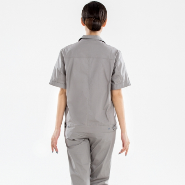 浅灰色拉链夏季工作服AD19-1