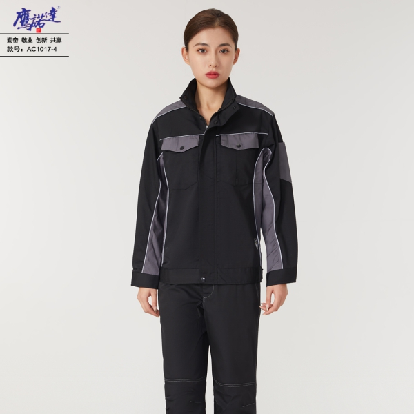 黑拼灰色工作服AC1017-4