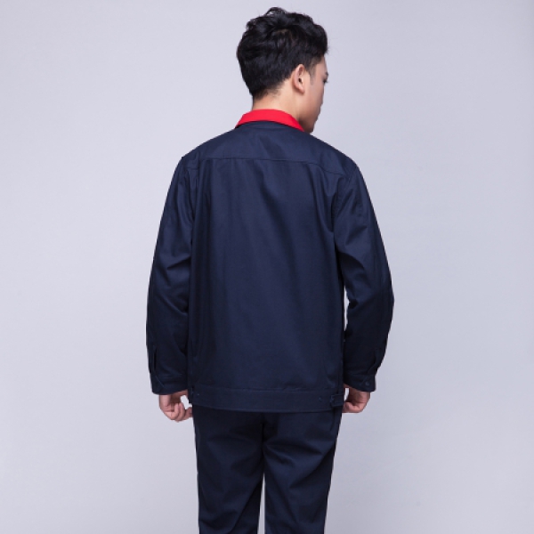 藏青色拼紫红工作服AC02-1