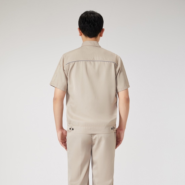 卡其色拼藏青色工作服AD2202-4