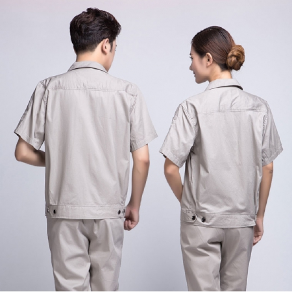 浅灰拼中灰夏季工作服AD06-1