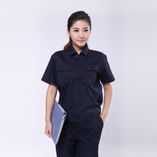 深兰色夏季工作服AD070
