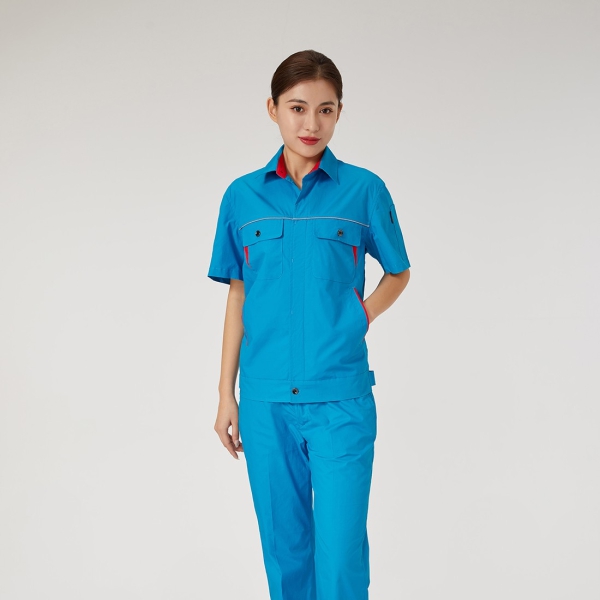 彩蓝拼大红工作服AD2202-2