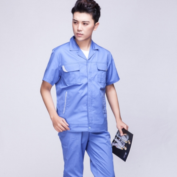 湖兰色夏季工作服AD04-4