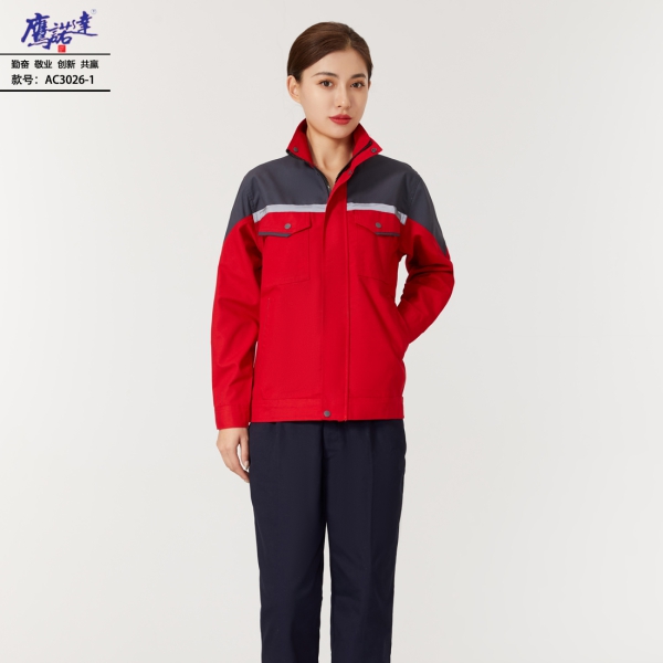 大红色工作服AC3026-1