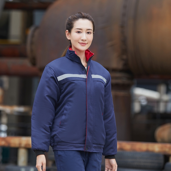 MF007-1藏蓝色夹克单反棉服