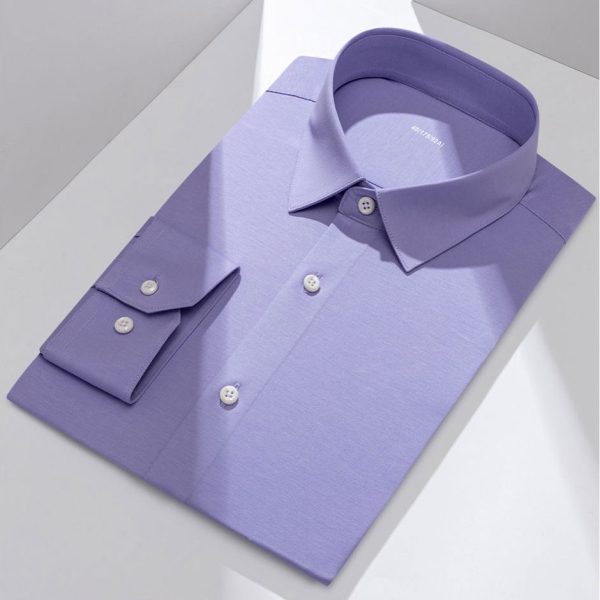 100支玉蚕丝棉针织四面弹衬衫