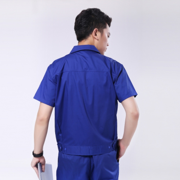 艳蓝色夏季工作服AD082