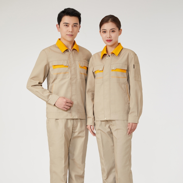 卡其拼金黄色工作服AC2201-2