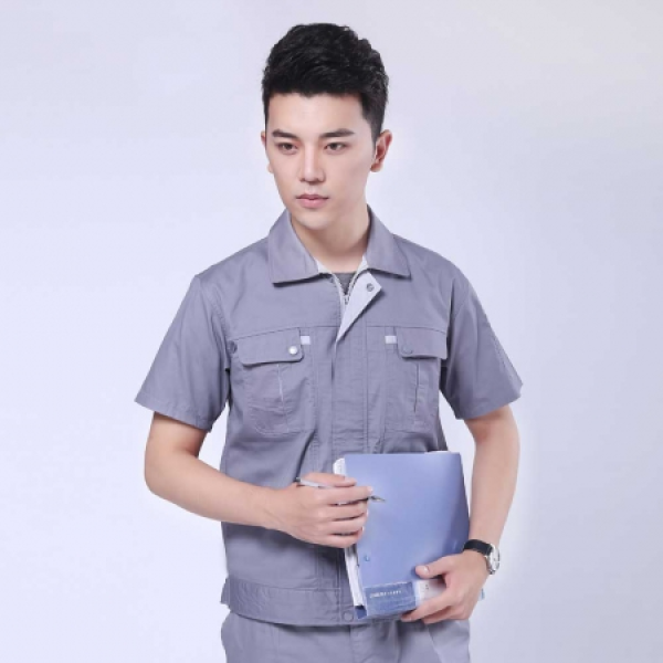 银灰色夏季工作服AD077