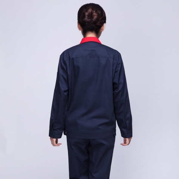 藏青色拼紫红工作服AC02-1